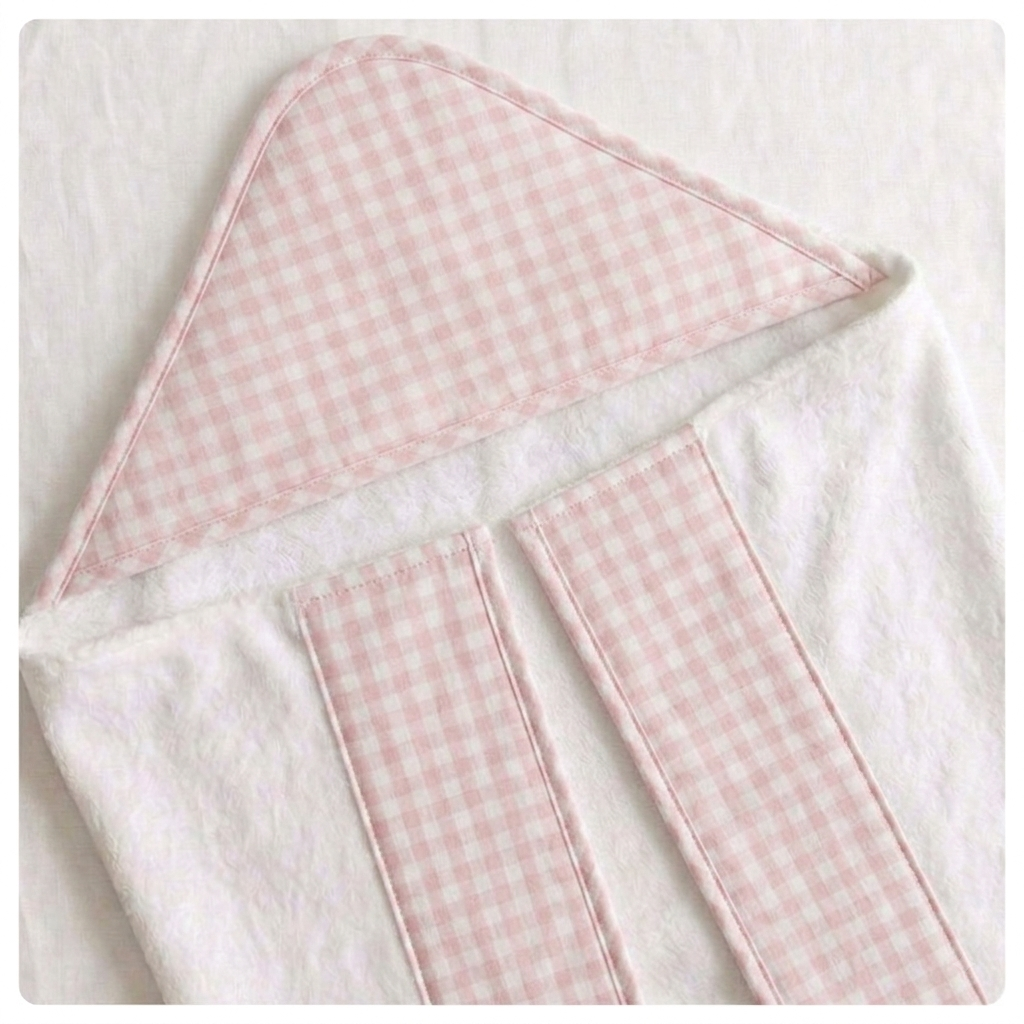 Toallón rectangular Vichy rosado claro