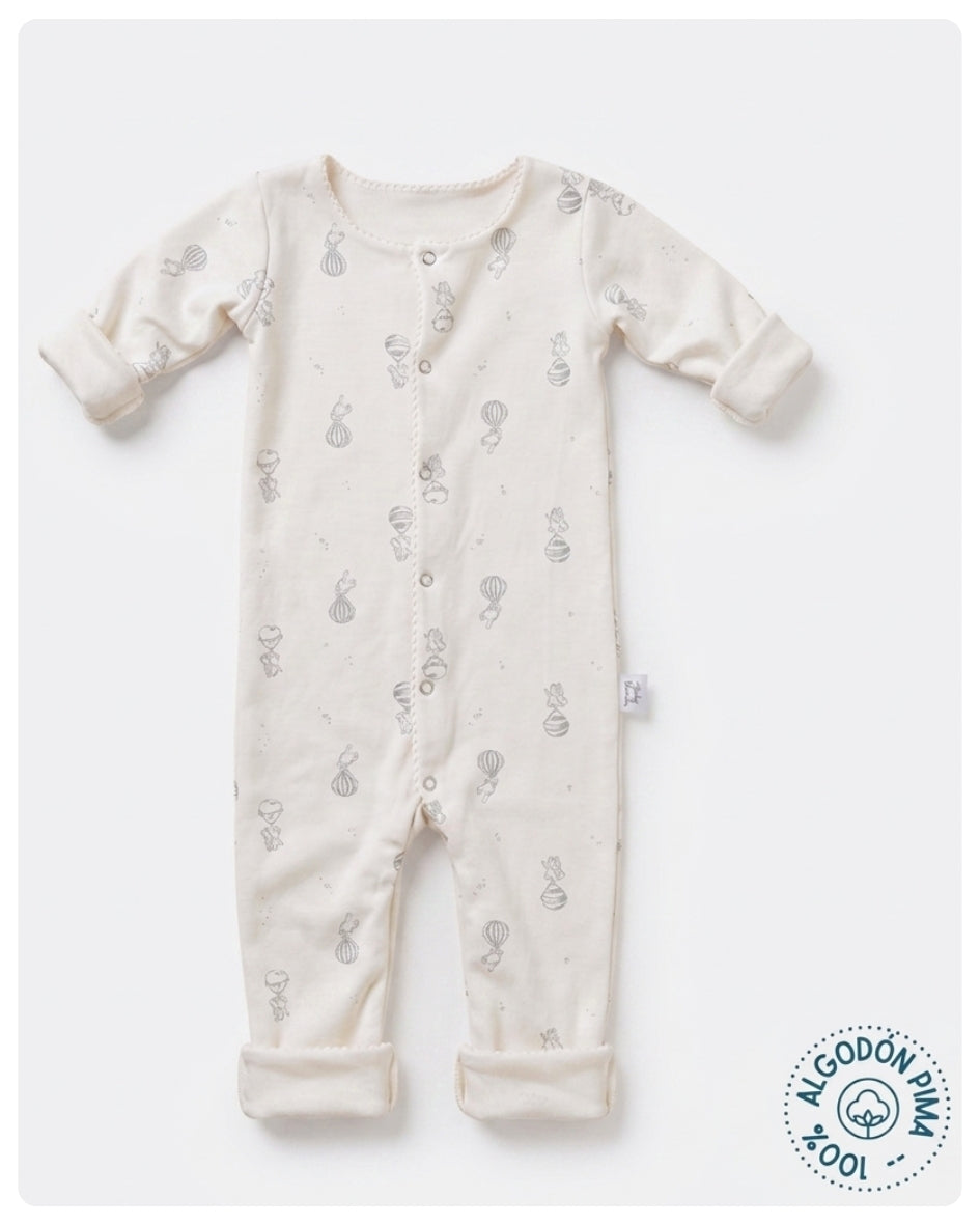 Enterito Pima globitos y elefantes reversible plush