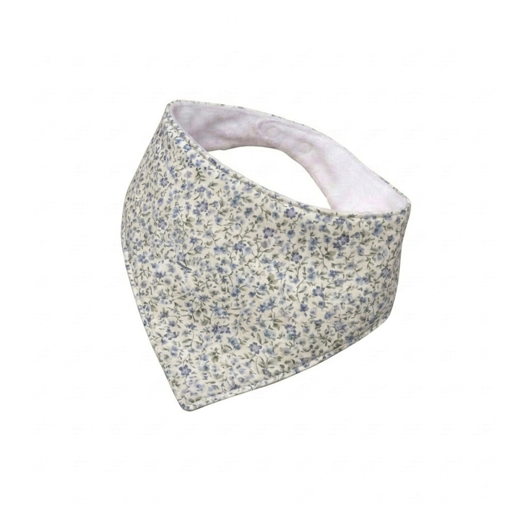 Babero bandana flores verdes