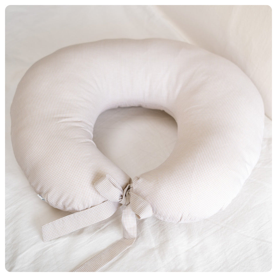 Almohadón de lactancia Vichy beige