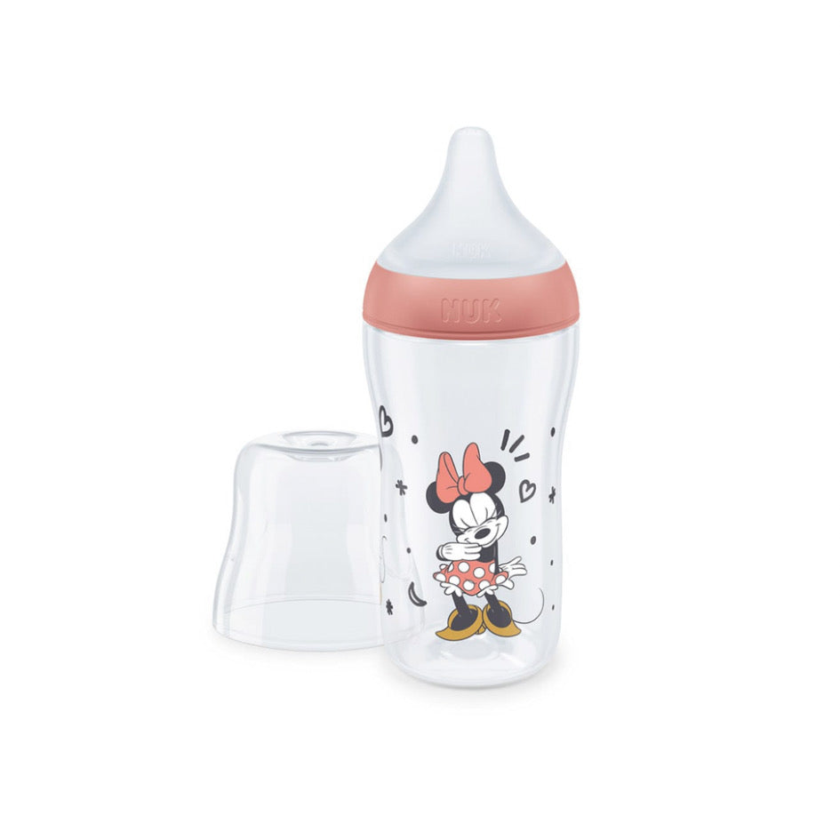 Mamadera Nuk Perfect Match fisiológica 260ml con tetina M +3 meses Minnie