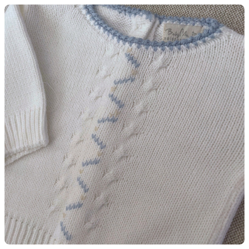 Conjunto dralon blanco y celeste