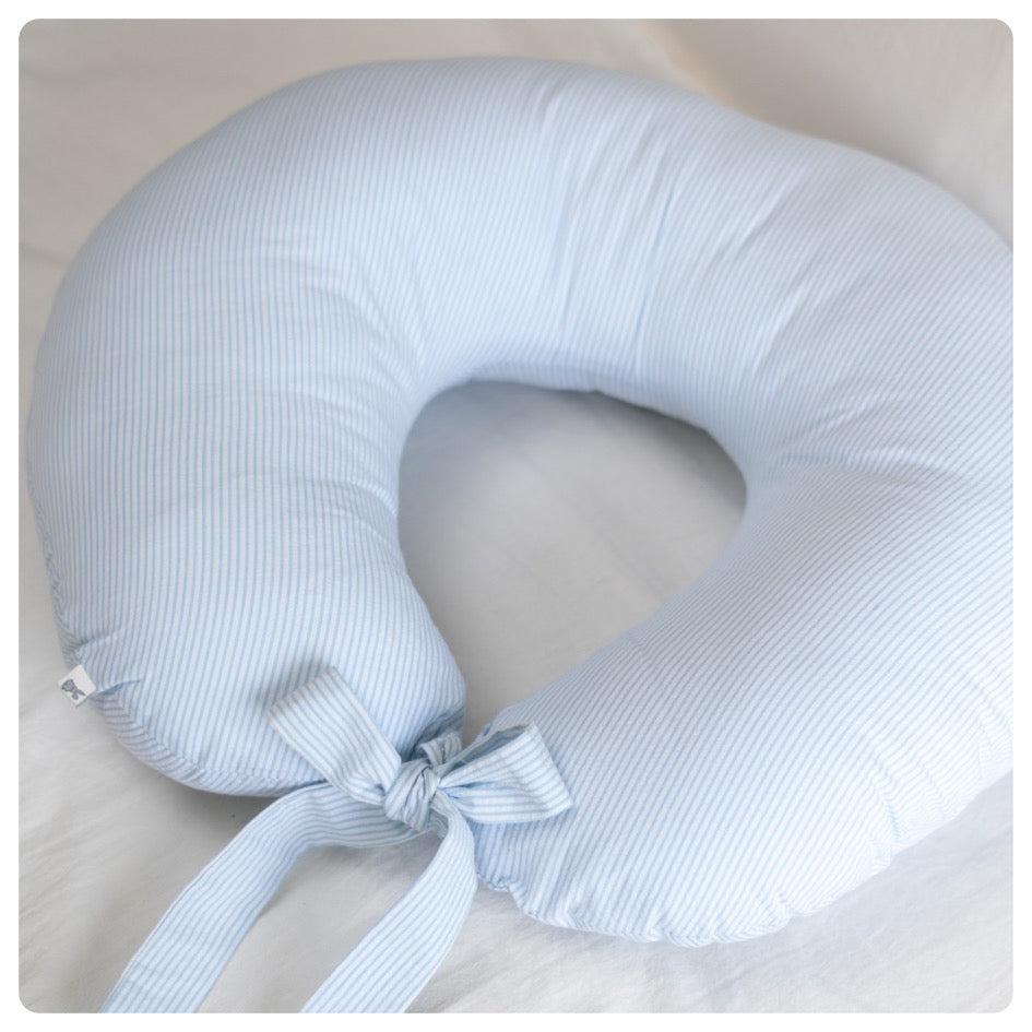 Almohadón de lactancia Rayas celestes