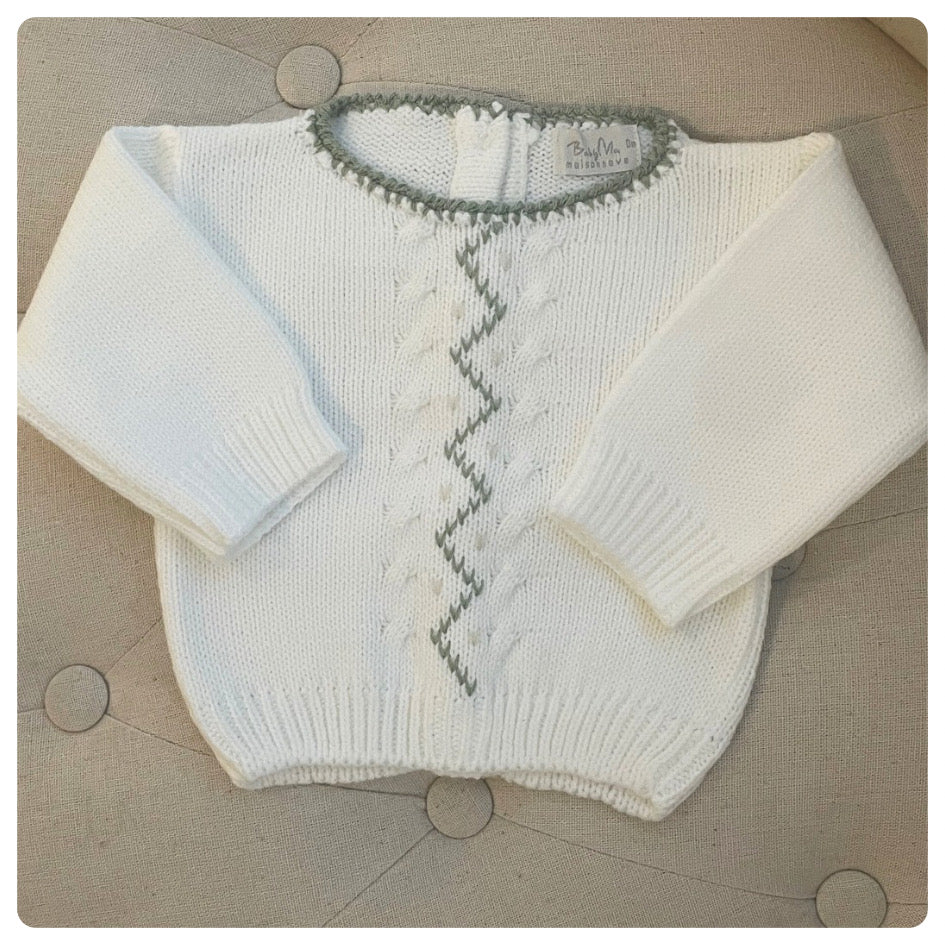 Conjunto dralon blanco y verde seco