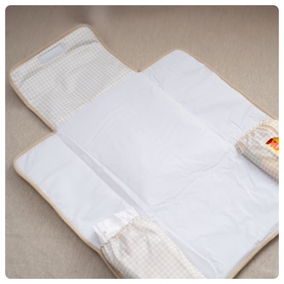 Cambiador portátil impermeable Vichy biege