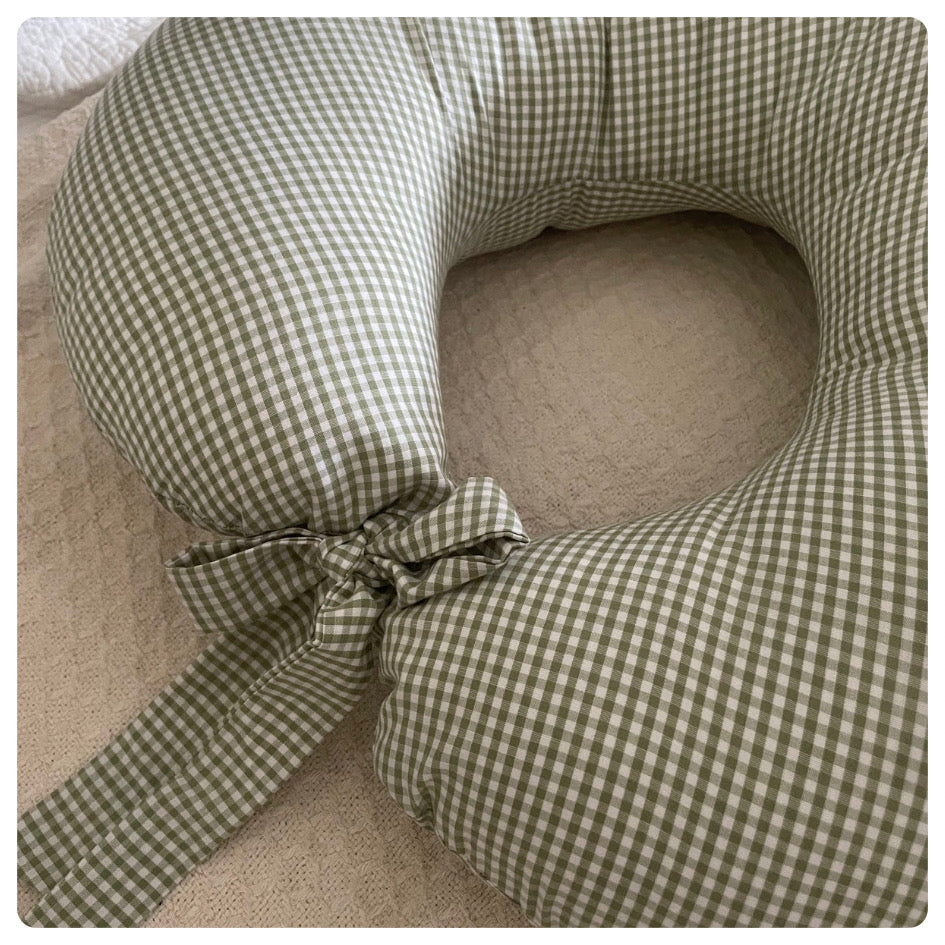 Almohadón de lactancia Vichy verde