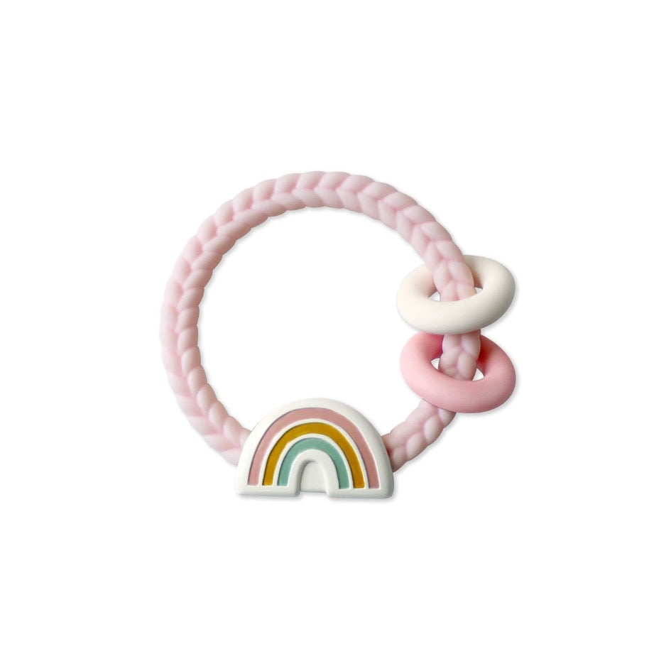 Mordillo de silicona con sonajero Itzy Ritzy Rattle arcoiris