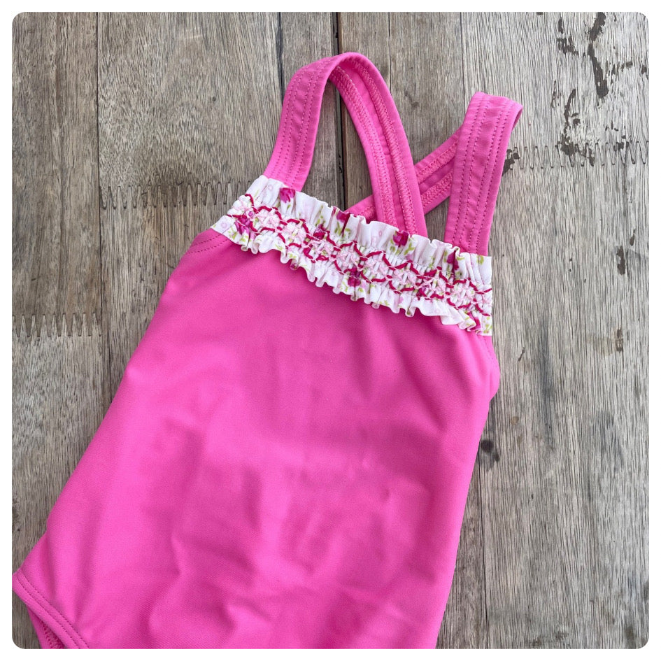 Traje de baño Brillantina rosado smock