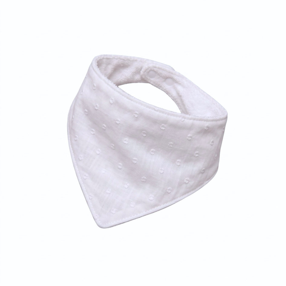 Babero bandana plumetí blanco