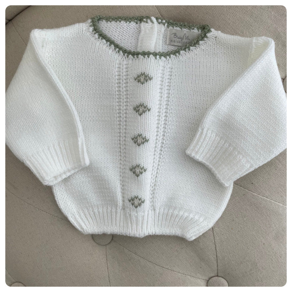 Conjunto dralon blanco y verde seco