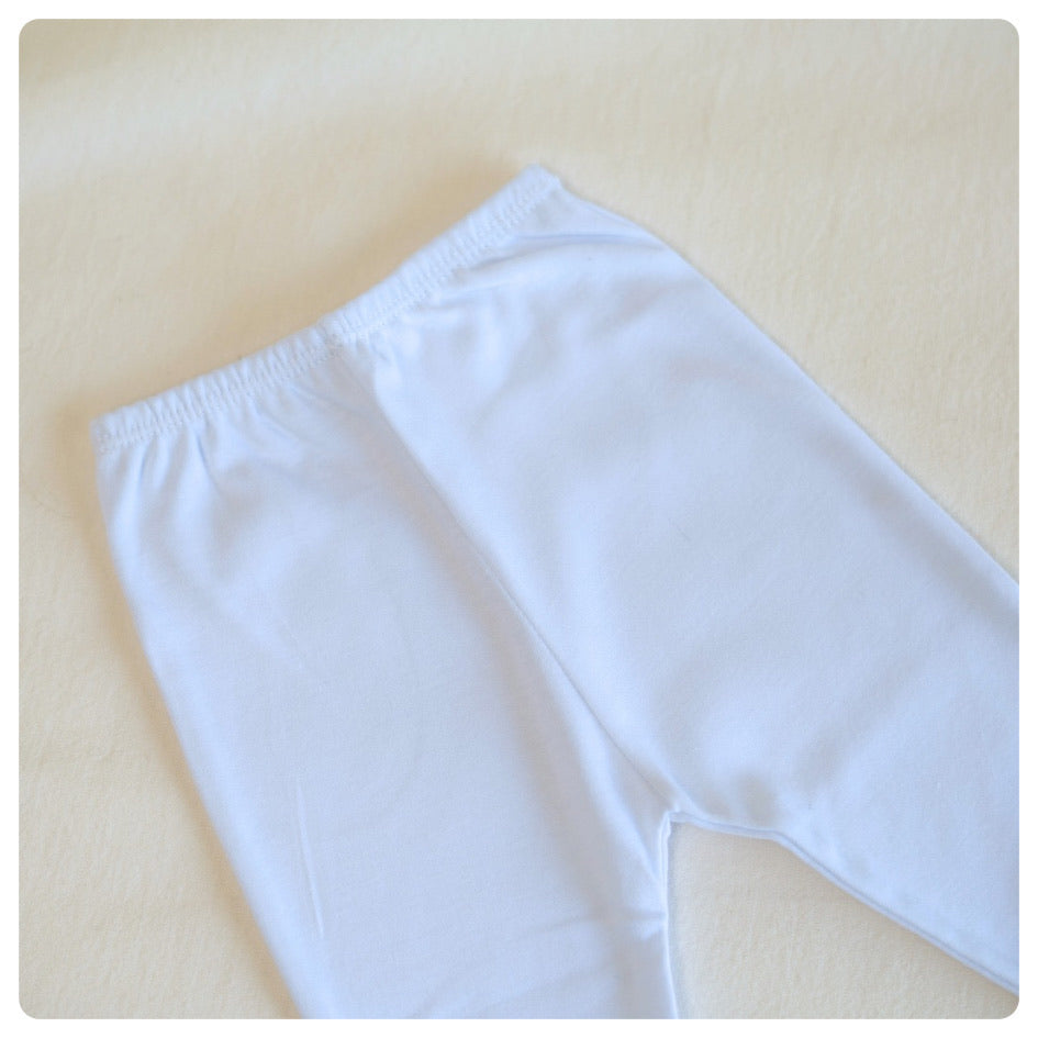 Pelele algodón orgánico blanco con pie