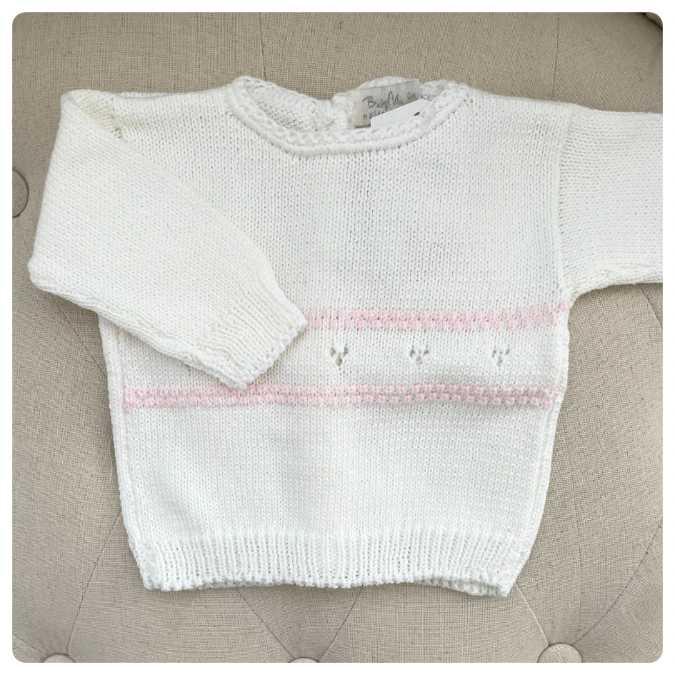 Conjunto hilo blanco y rosado