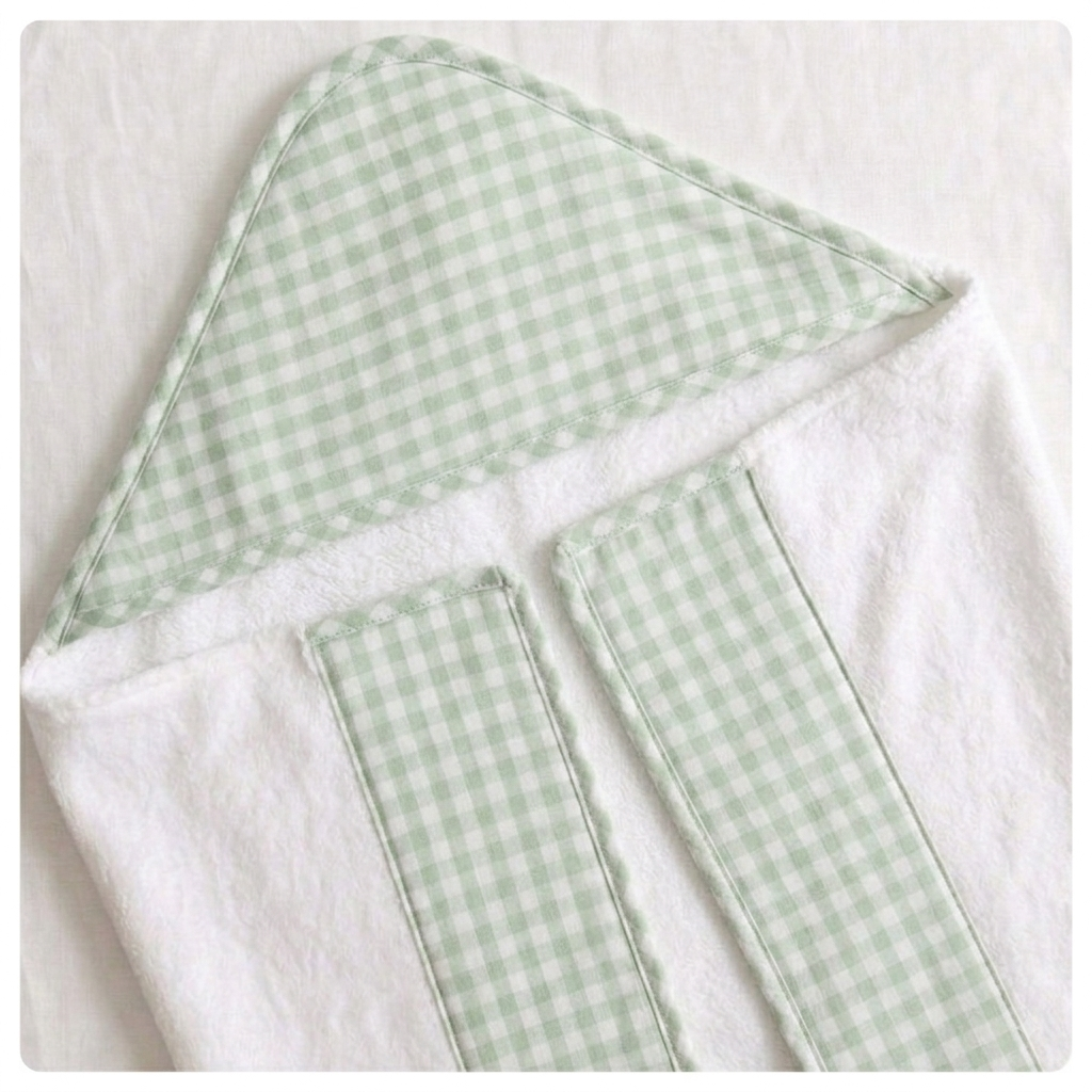 Toallón rectangular Vichy verde claro