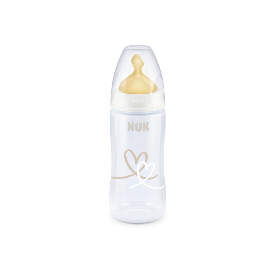 Mamadera 300ml First Choice con control de temperatura blanca - látex o silicona