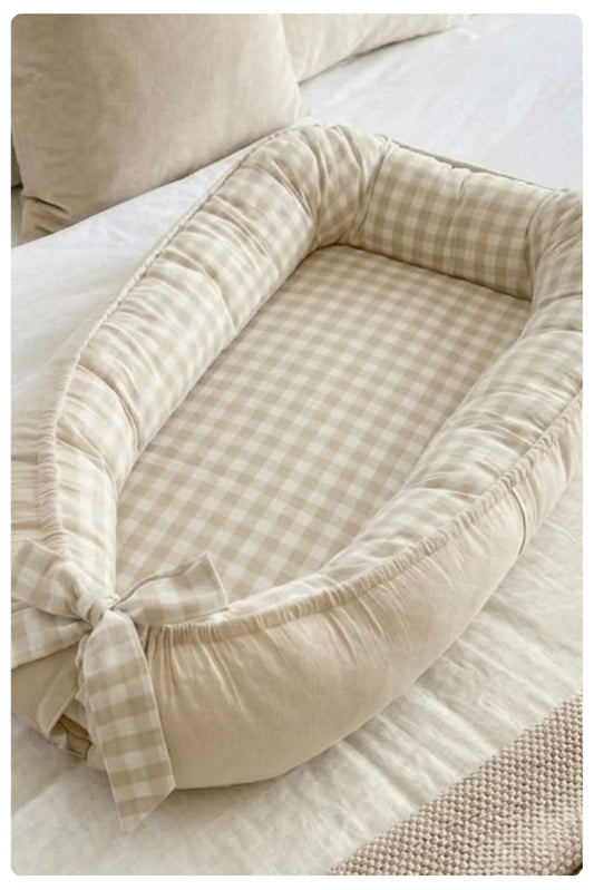 Nidito de conteción Vichy beige grande