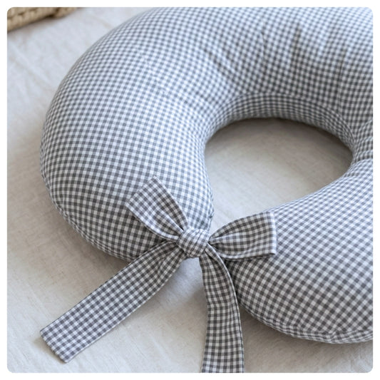 Almohadón de lactancia Vichy gris