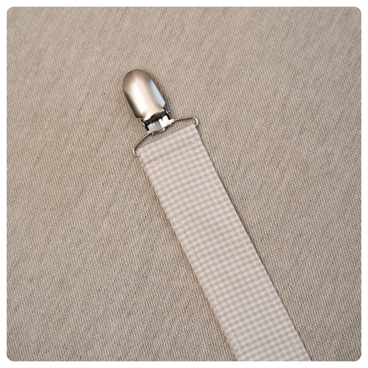 Portachupetes Vichy beige