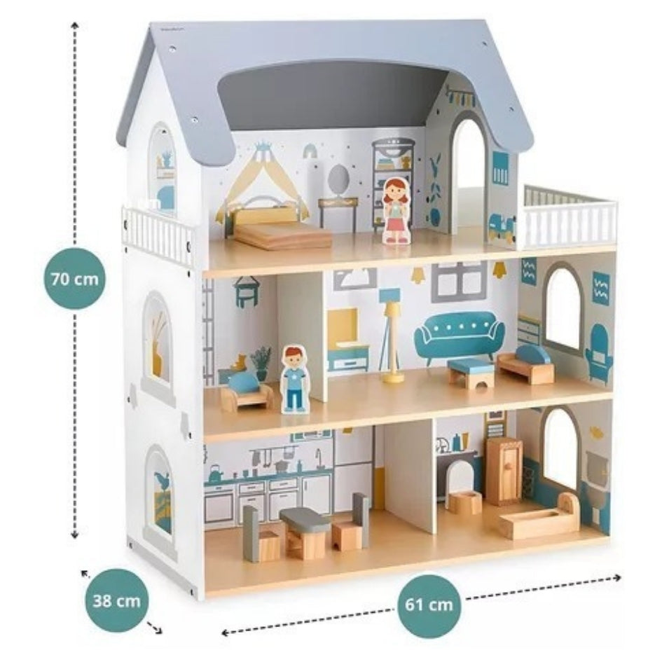 Casita de muñecas de madera
