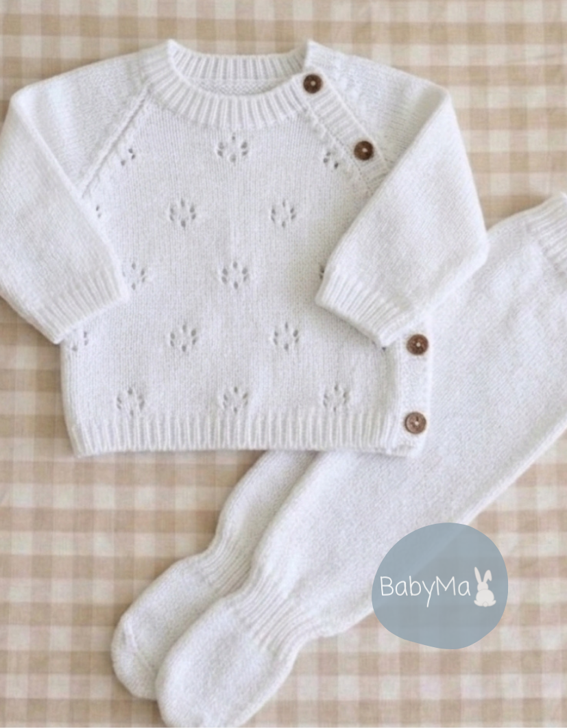 Conjunto primera muda dralon prendido adelante