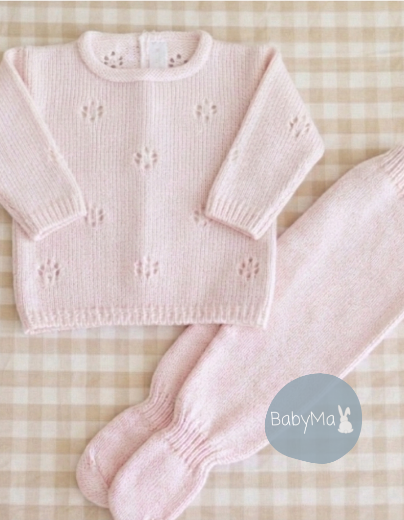 Conjunto primera muda dralon calado