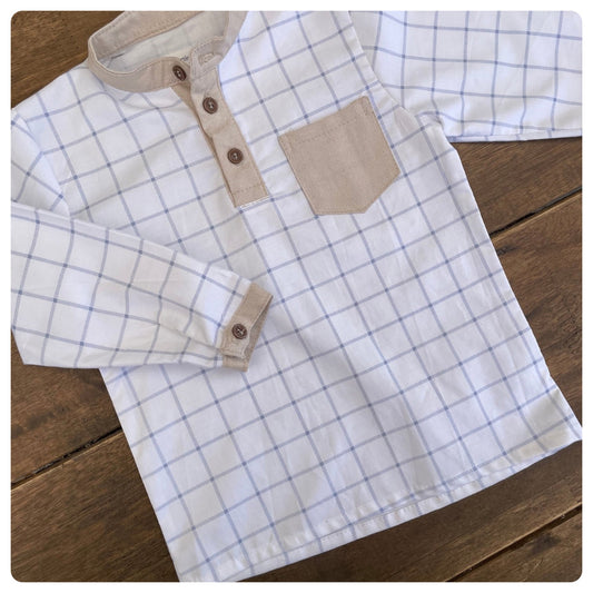 Camisa cuadros celestes