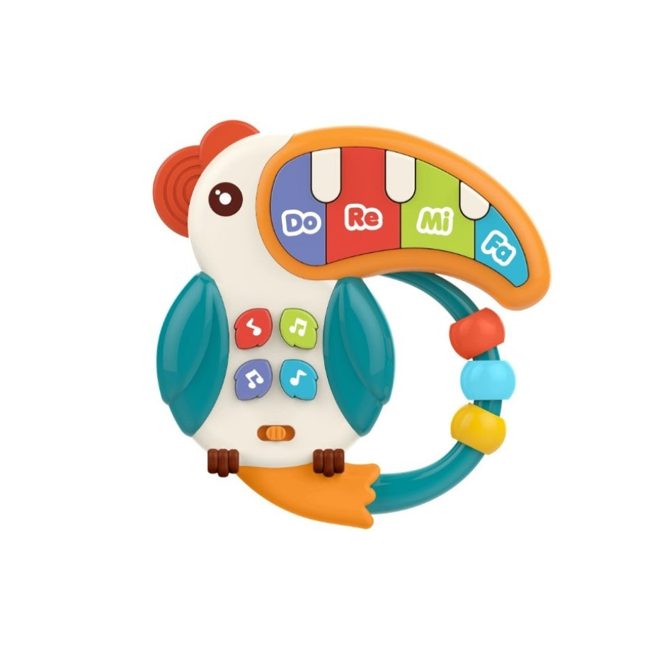 Tucán con teclado musical