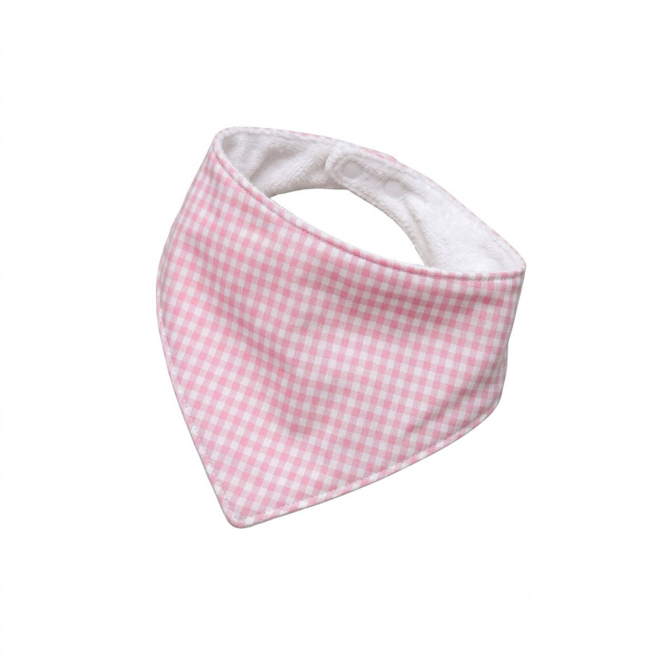 Babero bandana vichy rosado chico