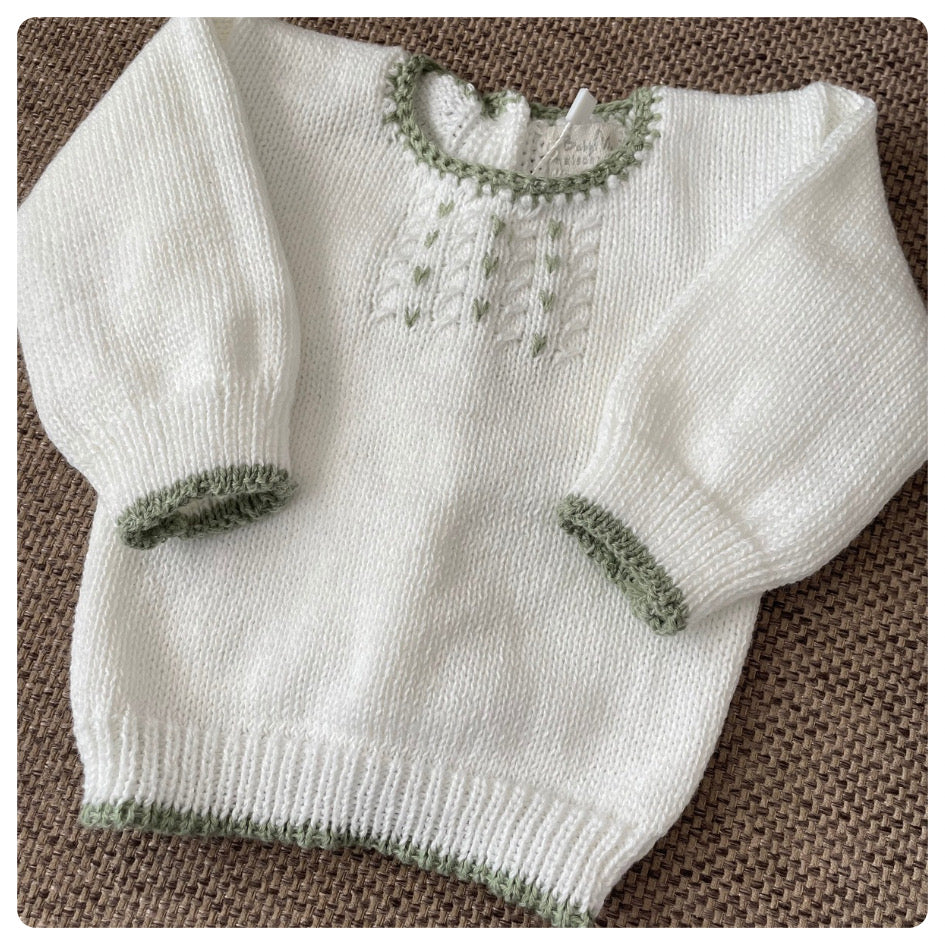 Conjunto hilo blanco y verde