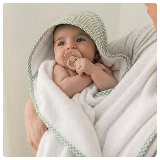 Toallón con sistema agarre Vichy green