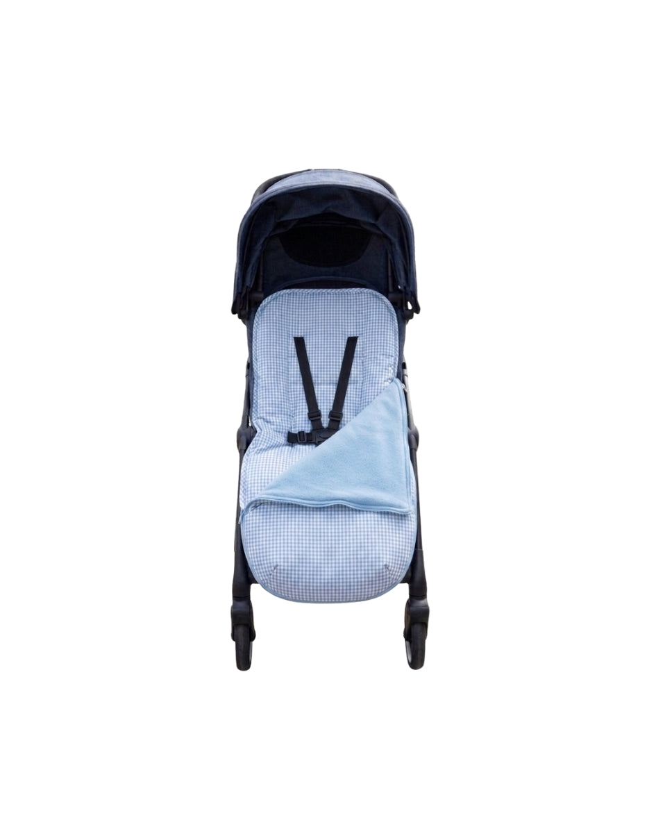 Colchón de coche universal Vichy celeste con manta