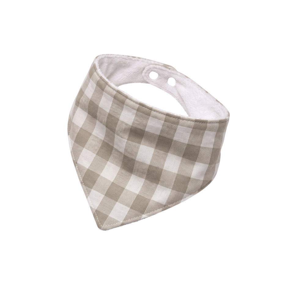 Babero bandana Vichy beige oscuro