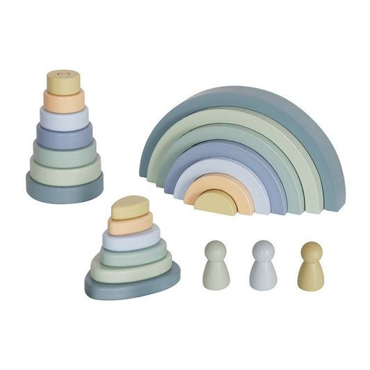 Arcoiris de madera Montessori 3 en 1
