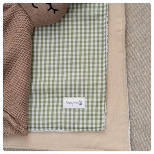 Set 2 babitas Vichy green