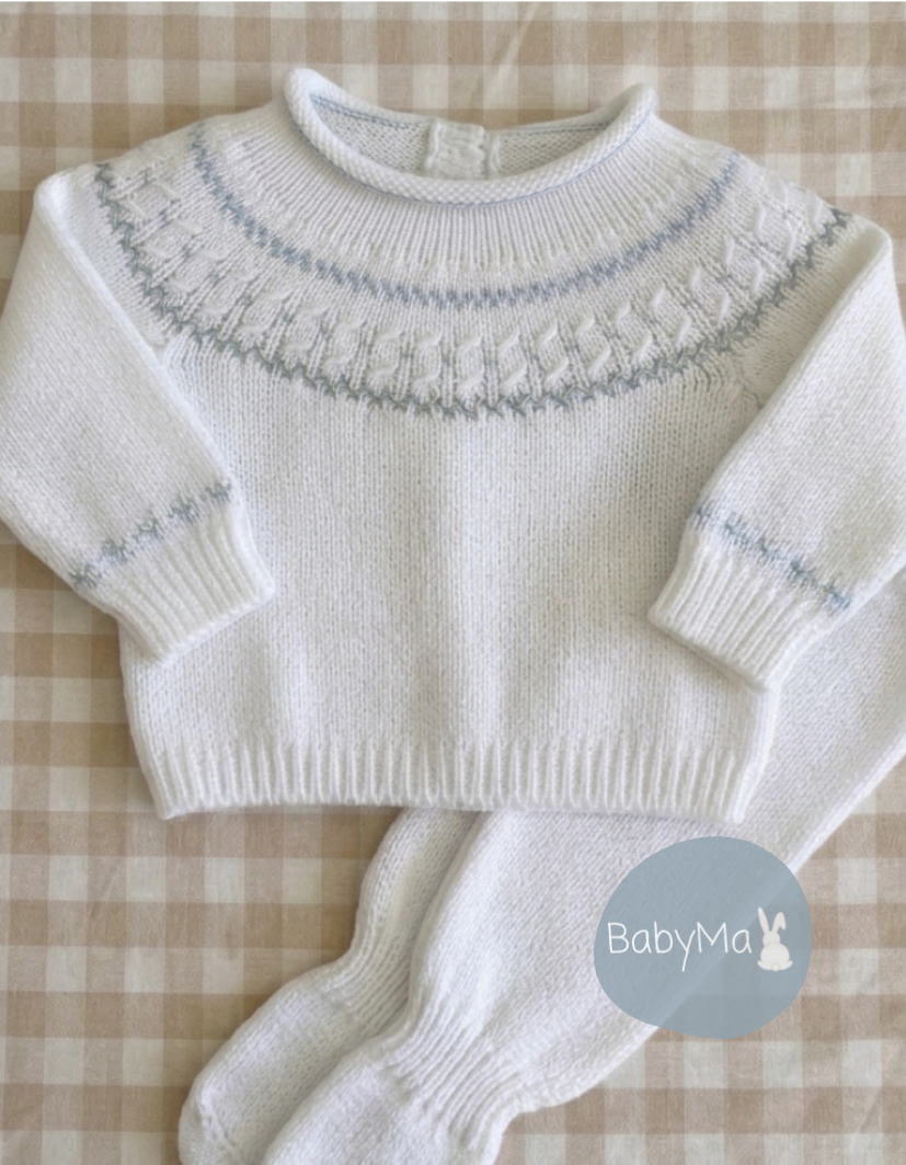 Conjunto primera muda canesú redondo