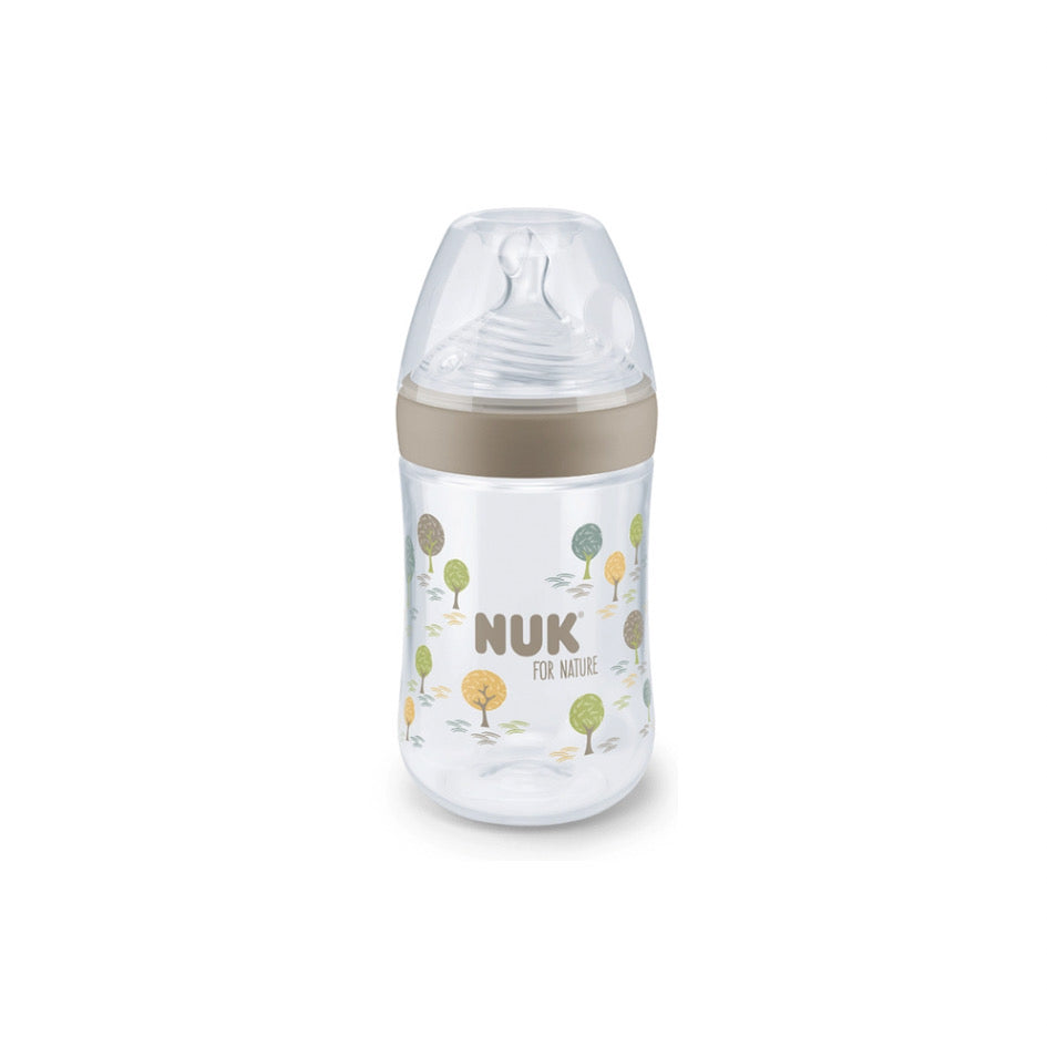 Mamadera 260ml Nuk For Nature anatómica tetina de silicona-Orificio M gold