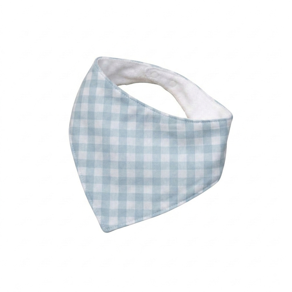 Babero bandana vichy celeste