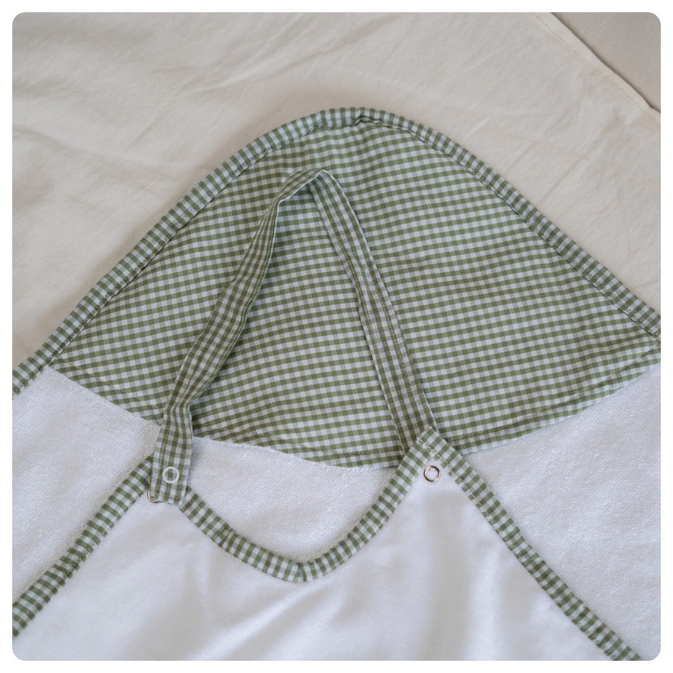 Toallón con sistema agarre Vichy green