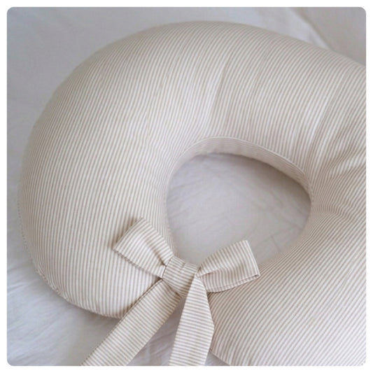 Almohadón de lactancia rayas beige