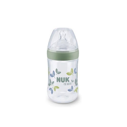 Mamadera 260ml Nuk For Nature anatómica tetina de silicona-Orificio M verde