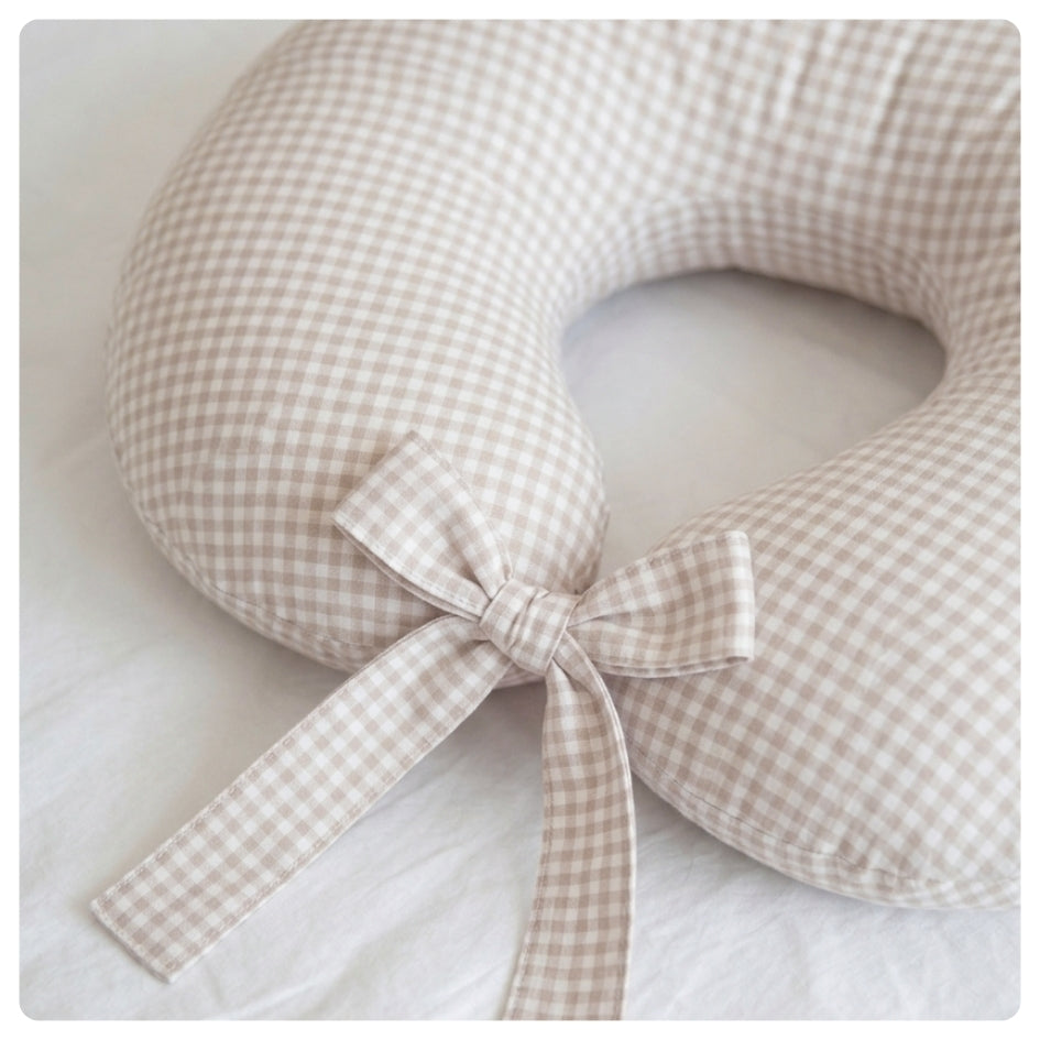 Almohadón de lactancia Vichy beige PREVENTA - entrega 31/8