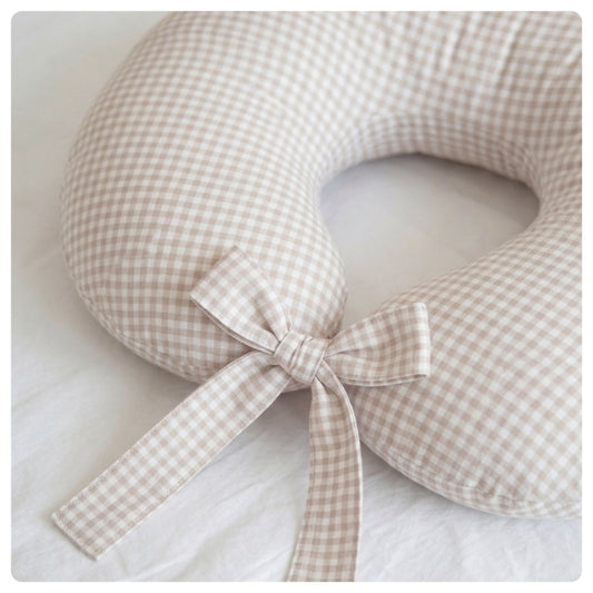 Almohadón de lactancia Vichy beige
