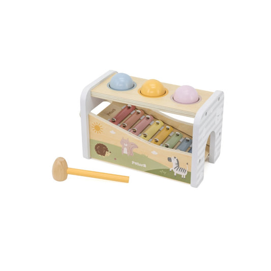 Xilofón y juego de pelotas para martillar