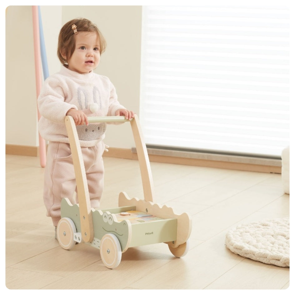 Caminador cocodrilo con 40 bloques de madera