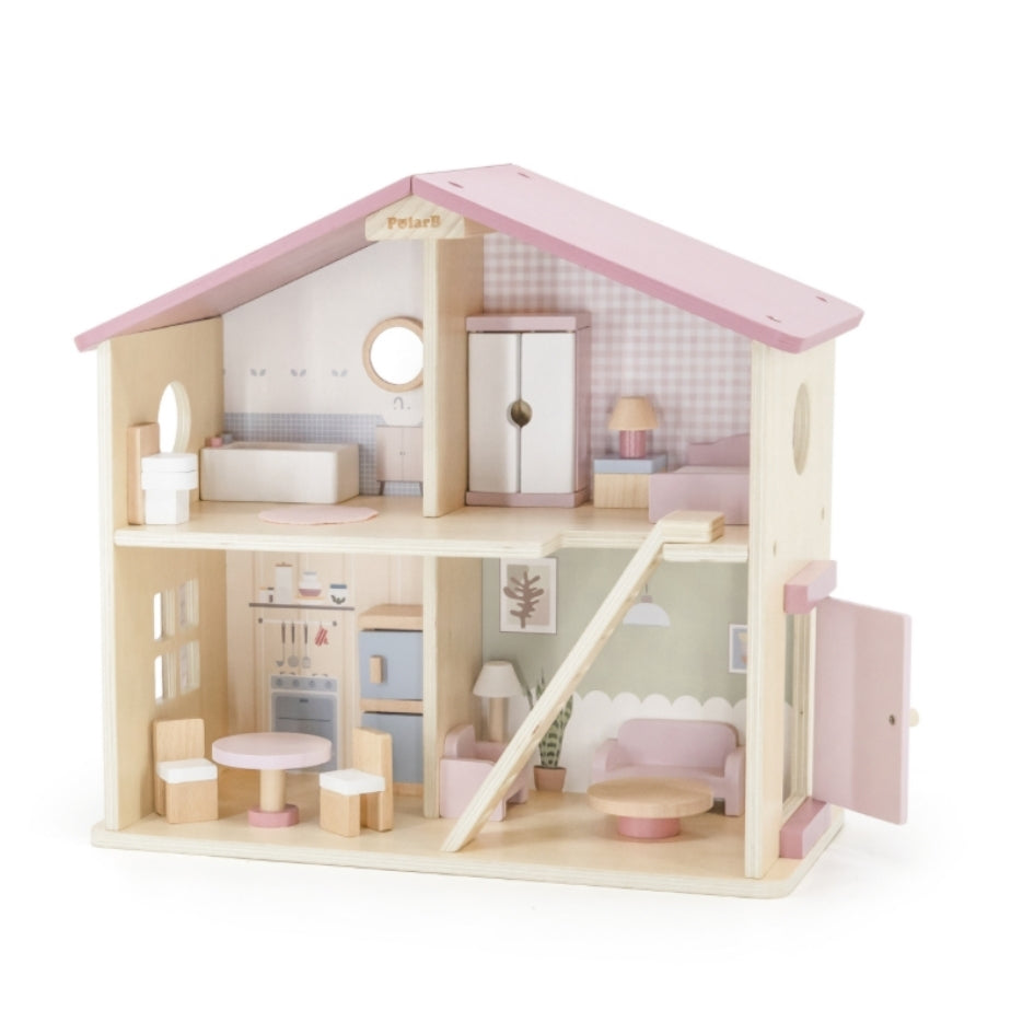 Casita de muñecas de madera