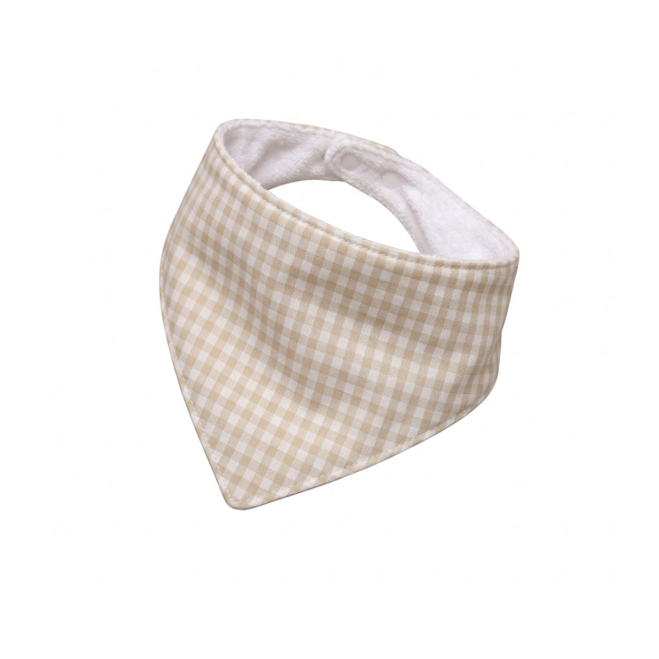 Babero bandana vichy beige chico