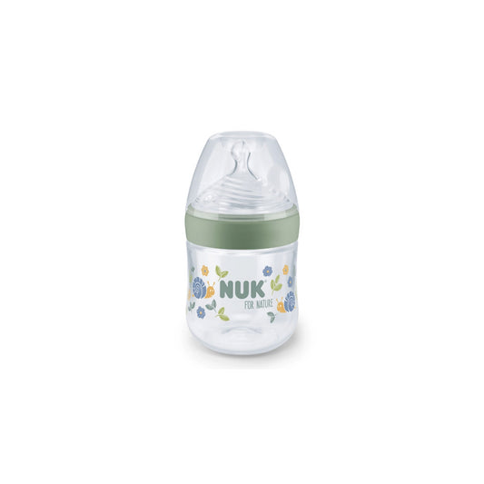 Mamadera 150ml Nuk For Nature anatómica tetina de silicona-Orificio S verde