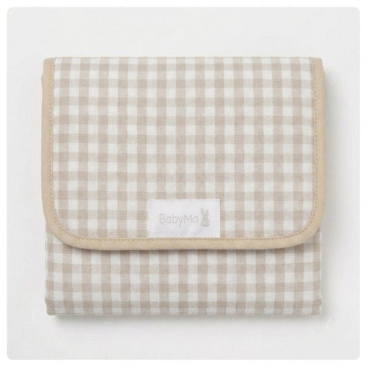 Cambiador portátil con bolsillos vichy beige