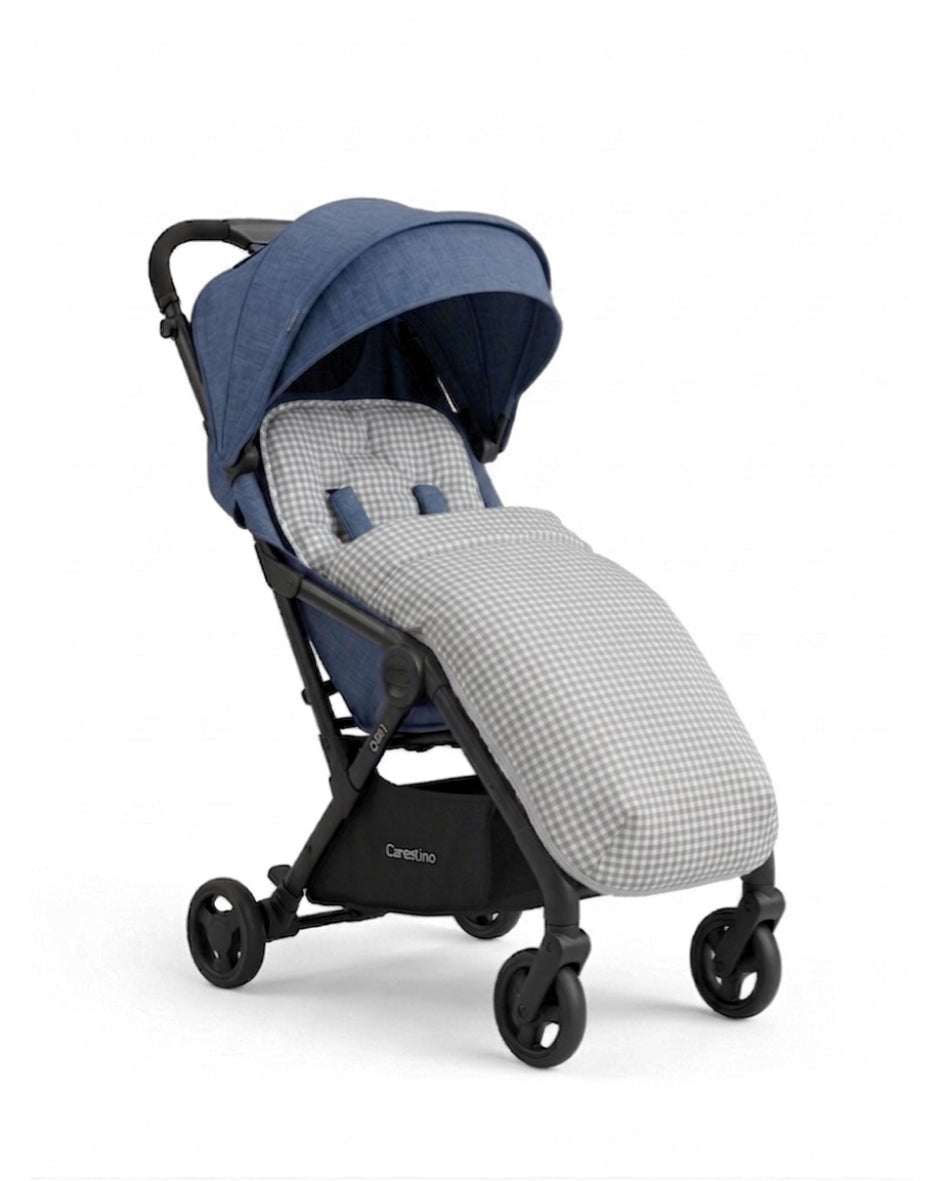 Colchón de coche universal Vichy gris con manta