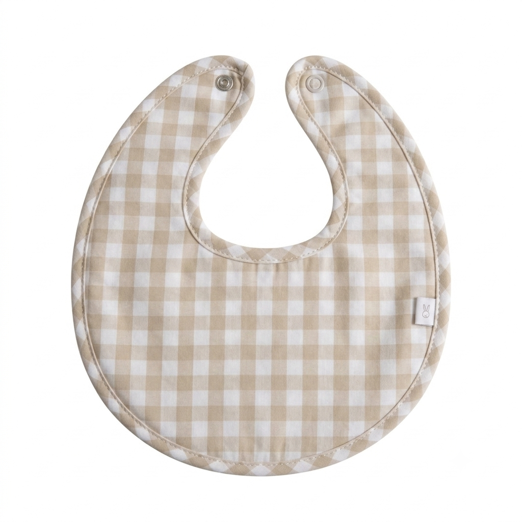 Babero vichy beige