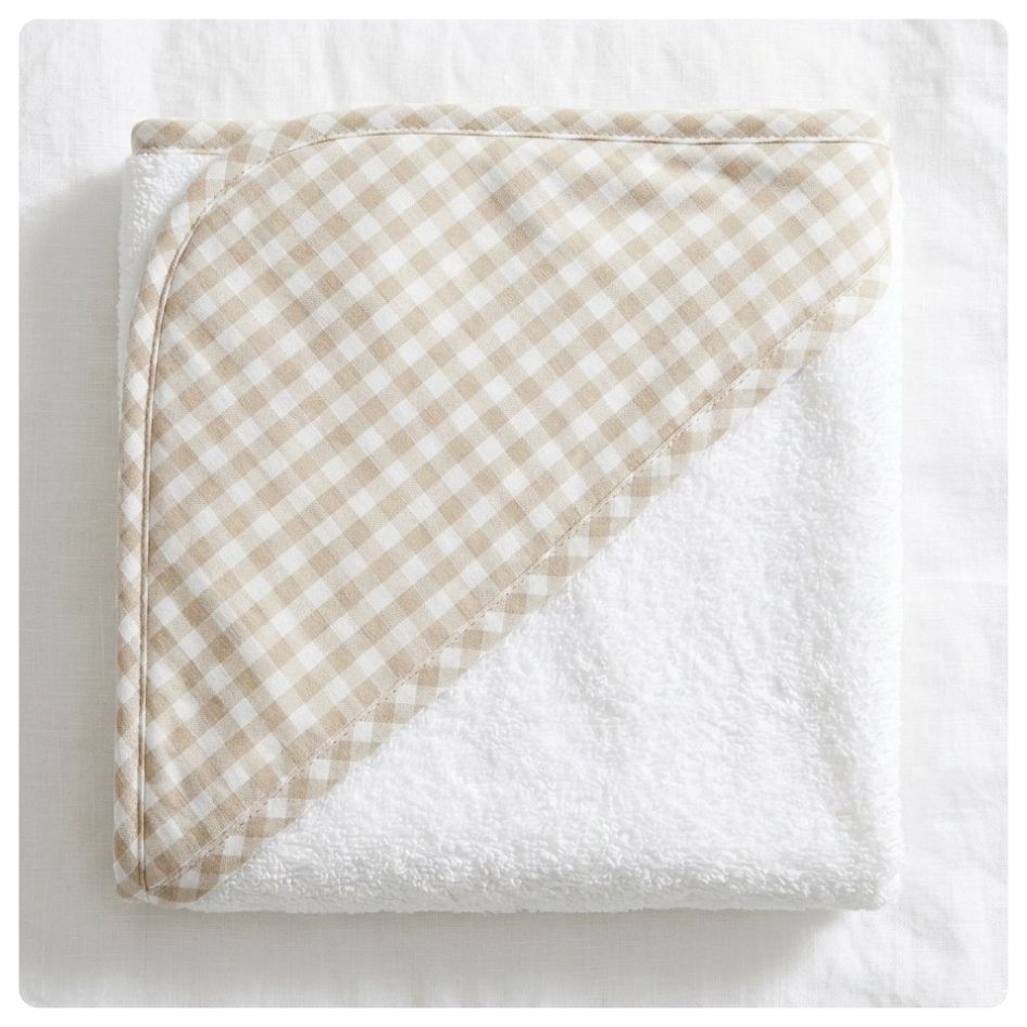 Toallón con sistema agarre Vichy beige